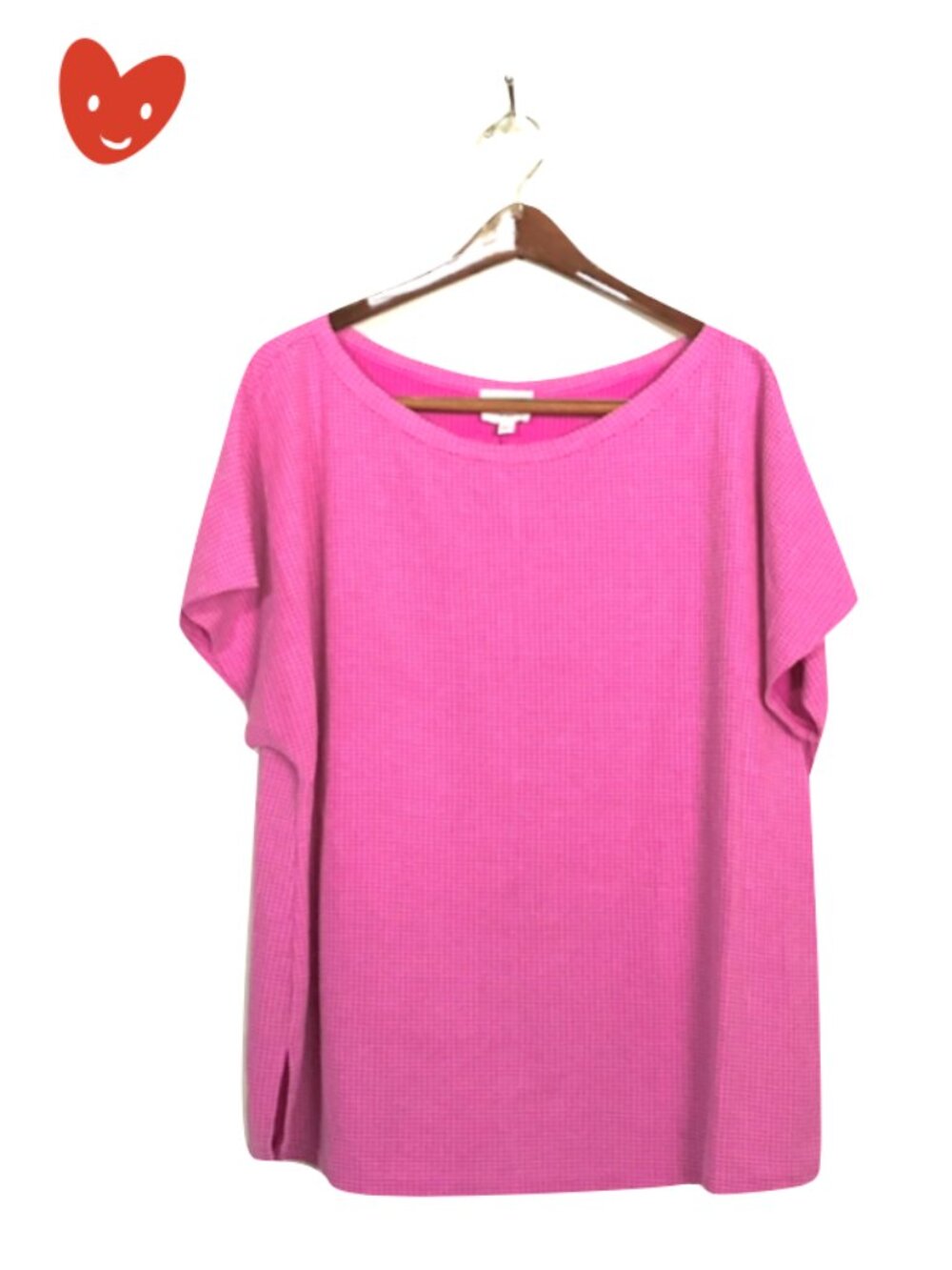 2/$29 Andree By Unit short sleeve tee size 1X pink waffle top
